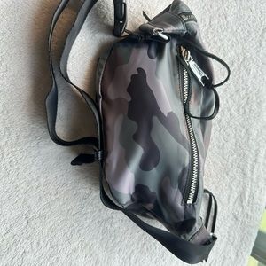 Rebecca Minkoff belt bag in cameo color.